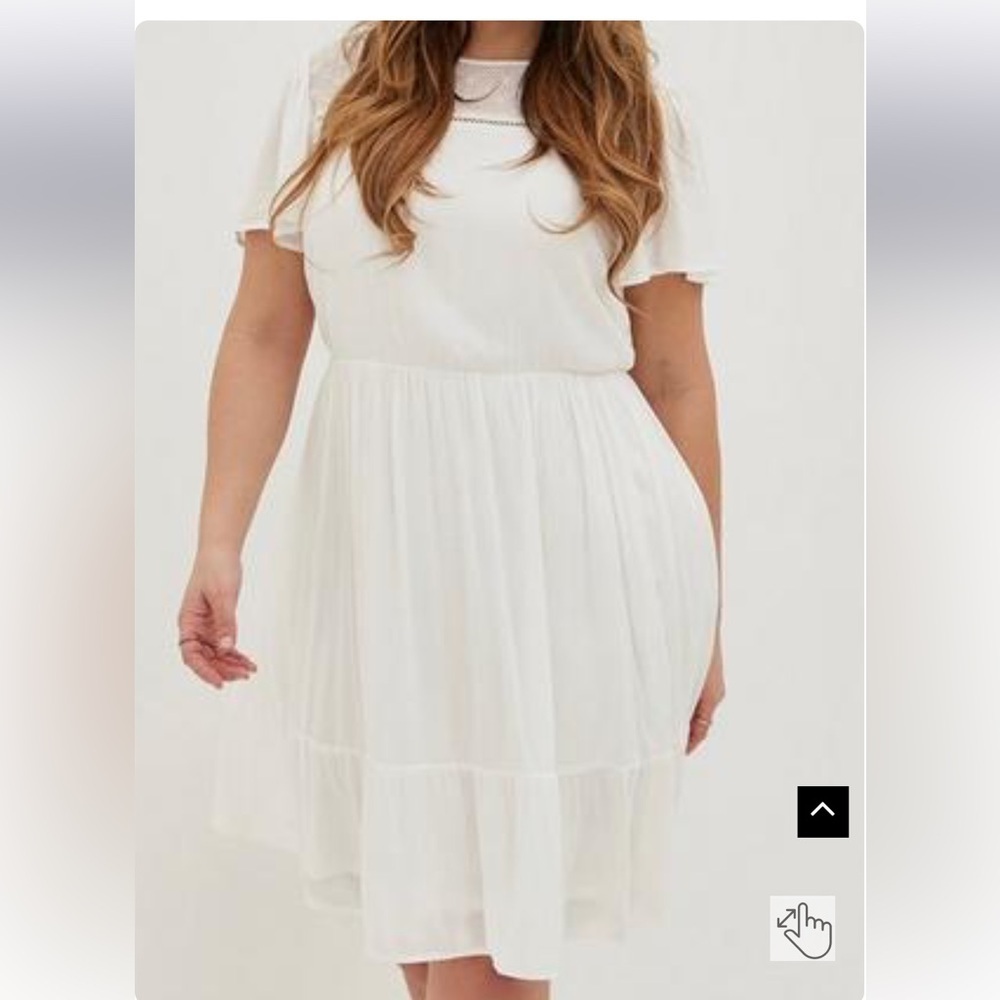 Torrid White Short Sleeve Dress